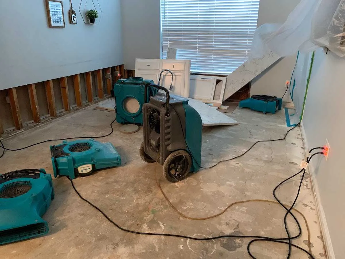 Dehumidifier in flood-cut room for Water Extraction & Removal in Loveland